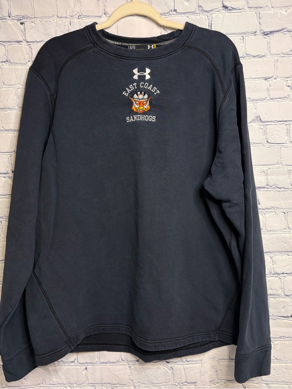 Under Armour Black East Coast Sandhogs Baseball Athletic Casual Sweatshirt L